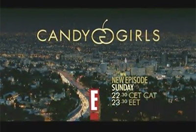 A tv show about candy girls is shown.